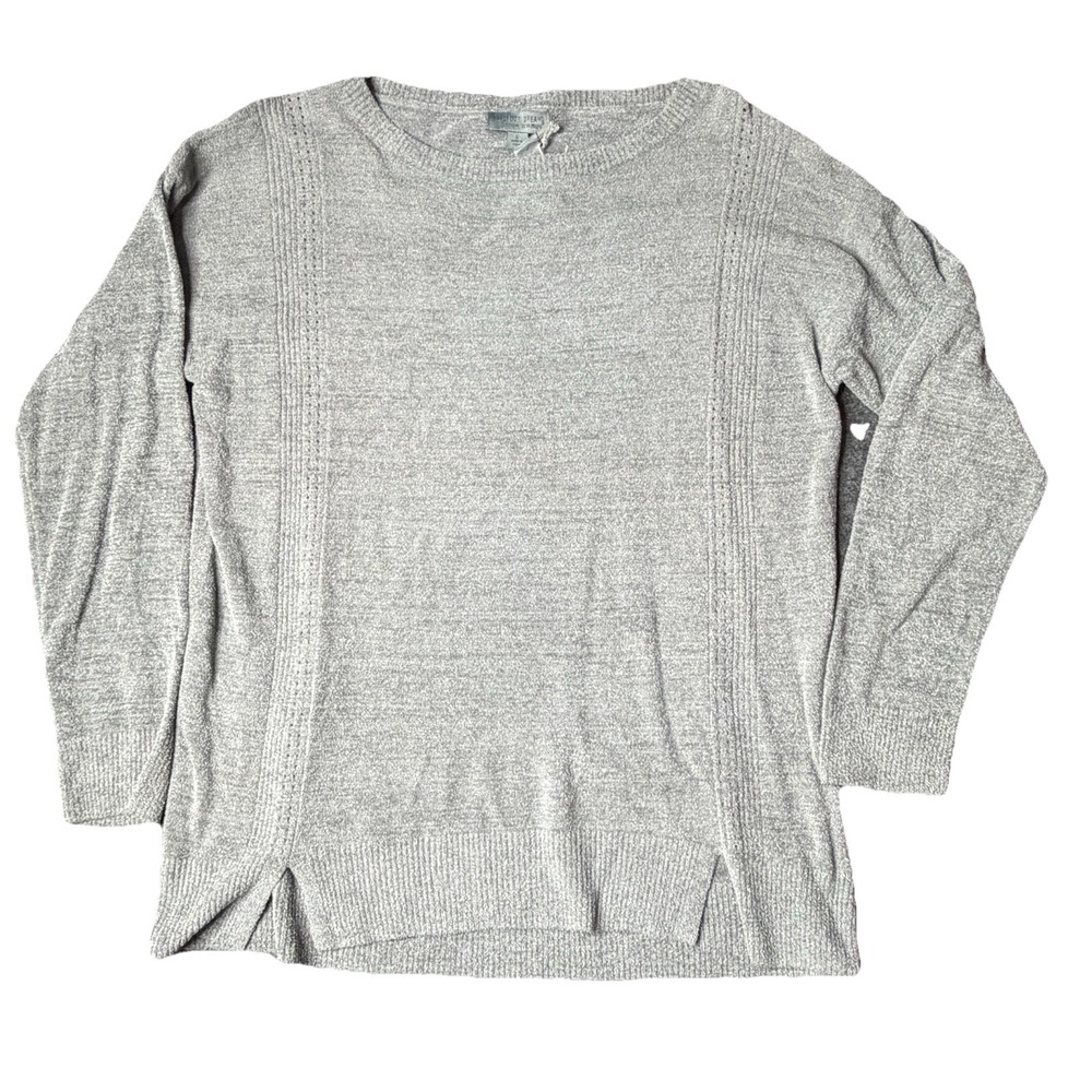 Barefoot Dreams Sweater Womens Large CozyChic Ultra Lite Dockside‎ Pointelle NWT